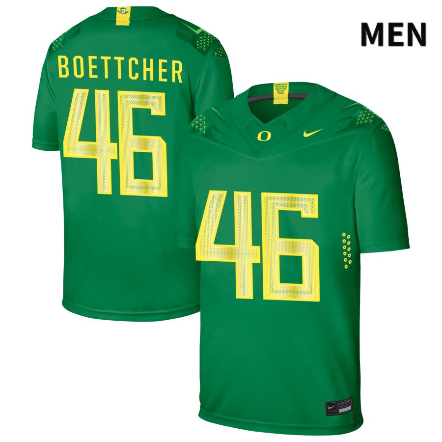 Oregon Ducks Men's #46 Bryce Boettcher Football College Authentic Green NIL 2022 Nike Jersey OED21O1U